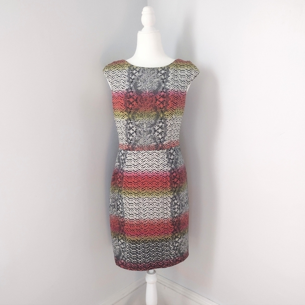 Maggy London Multi Pattern Dress Size 8